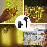 Guirnalda Enredadera con Luz LED y Panel Solar: ¡Magia Natural y Luz sin Gastar! ✨