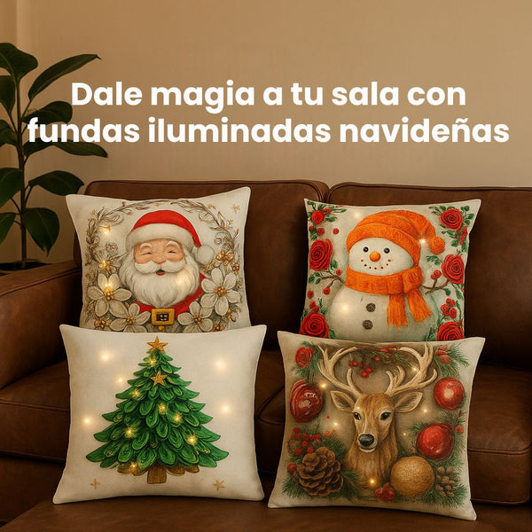 Set Fundas Led Edición Navideña x 4 🎄🎅