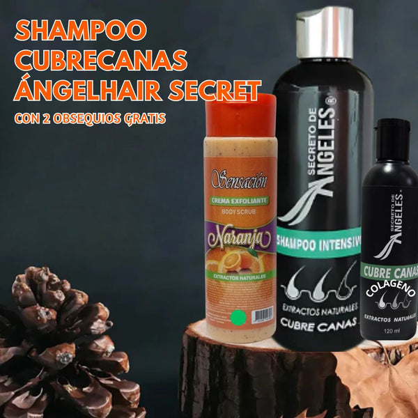Shampoo Angeles Cubrecanas + 2 OBSEQUIO 🖤🧔🏻♀️