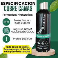 Shampoo Angeles Cubrecanas + 2 OBSEQUIO 🖤🧔🏻♀️