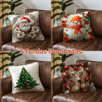 Set Fundas Led Edición Navideña x 4 🎄🎅