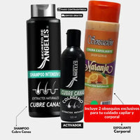 Shampoo Angeles Cubrecanas + 2 OBSEQUIO 🖤🧔🏻♀️