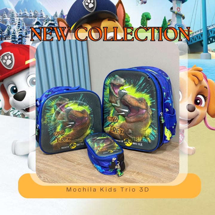 Mochila Escolar Kids Trio 3D 🎒