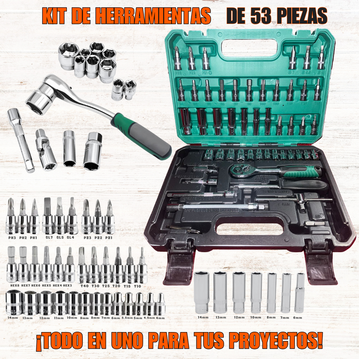 Kit de Rachets de 53 piezas🛠⚙🧰