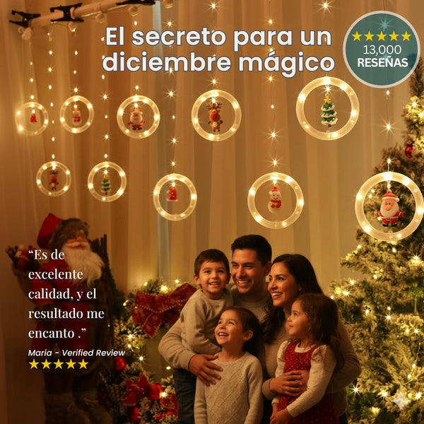 Cortina de Aros Navideños - Magia en tu hogar ✨🎄🎅🏼