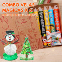 Velas Magicas x 6 + Árbol + Muñeco Mágico 🎄⛄