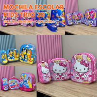 Mochila Escolar Kids Trio 3D 🎒