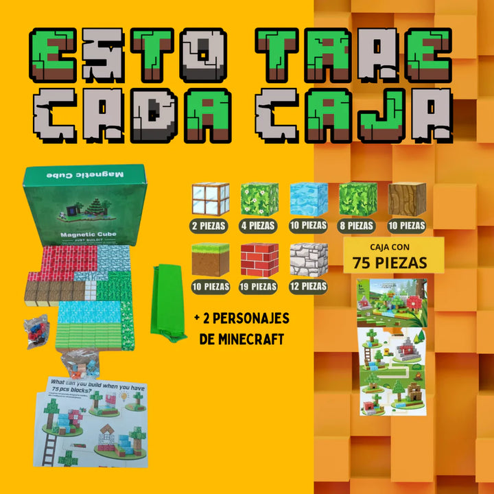 Block Craft™ - Bloques Magnéticos 75 Piezas😄✨