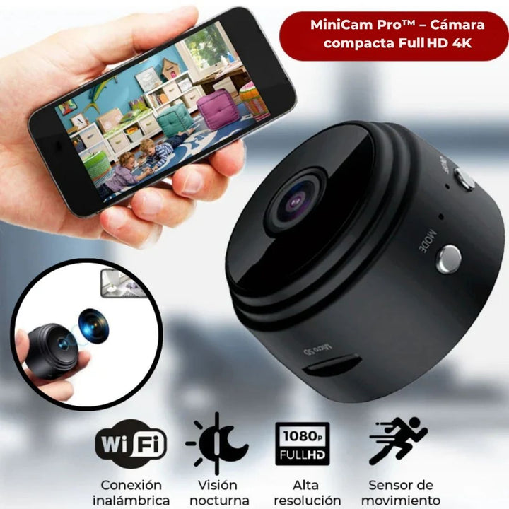 MiniCam Pro – Cámara compacta Full HD 4K 📷✨