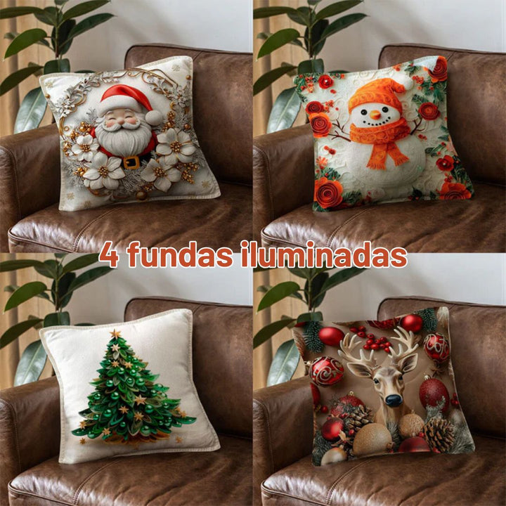 Set Fundas Led Edición Navideña x 4 🎄🎅