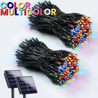 LUCES NAVIDEÑAS CON PANEL SOLAR 100 LED - 10 METROS🌞⚡