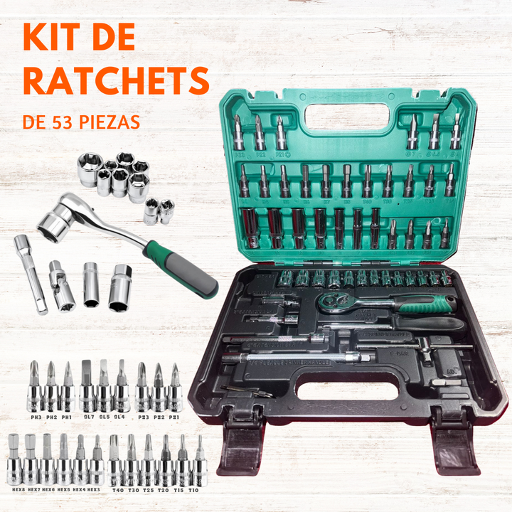 Kit de Rachets de 53 piezas🛠⚙🧰