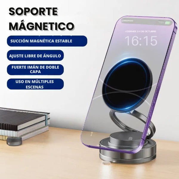 SOPORTE MAGNETICO 360° con succión al vacio🔐💪