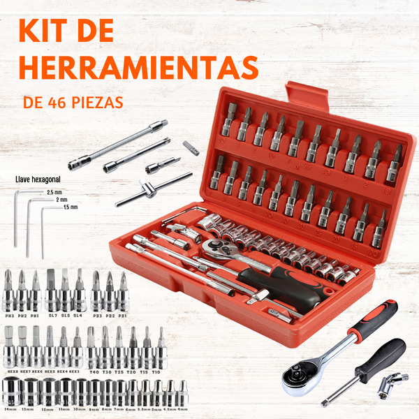 KIT DE HERRAMIENTAS DE 46 PIEZAS 🛠️