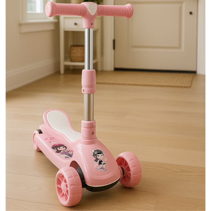 Scooter 3 en 1 (PATINETA + MONOPATIN + SILLA )  + luces en sus ruedas🛴😊